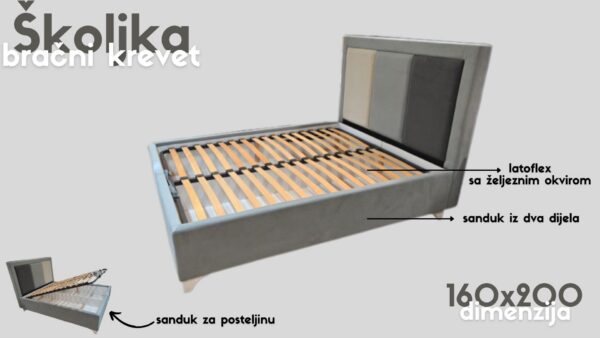 Bračni  krevet '' ŠKOLJKA''